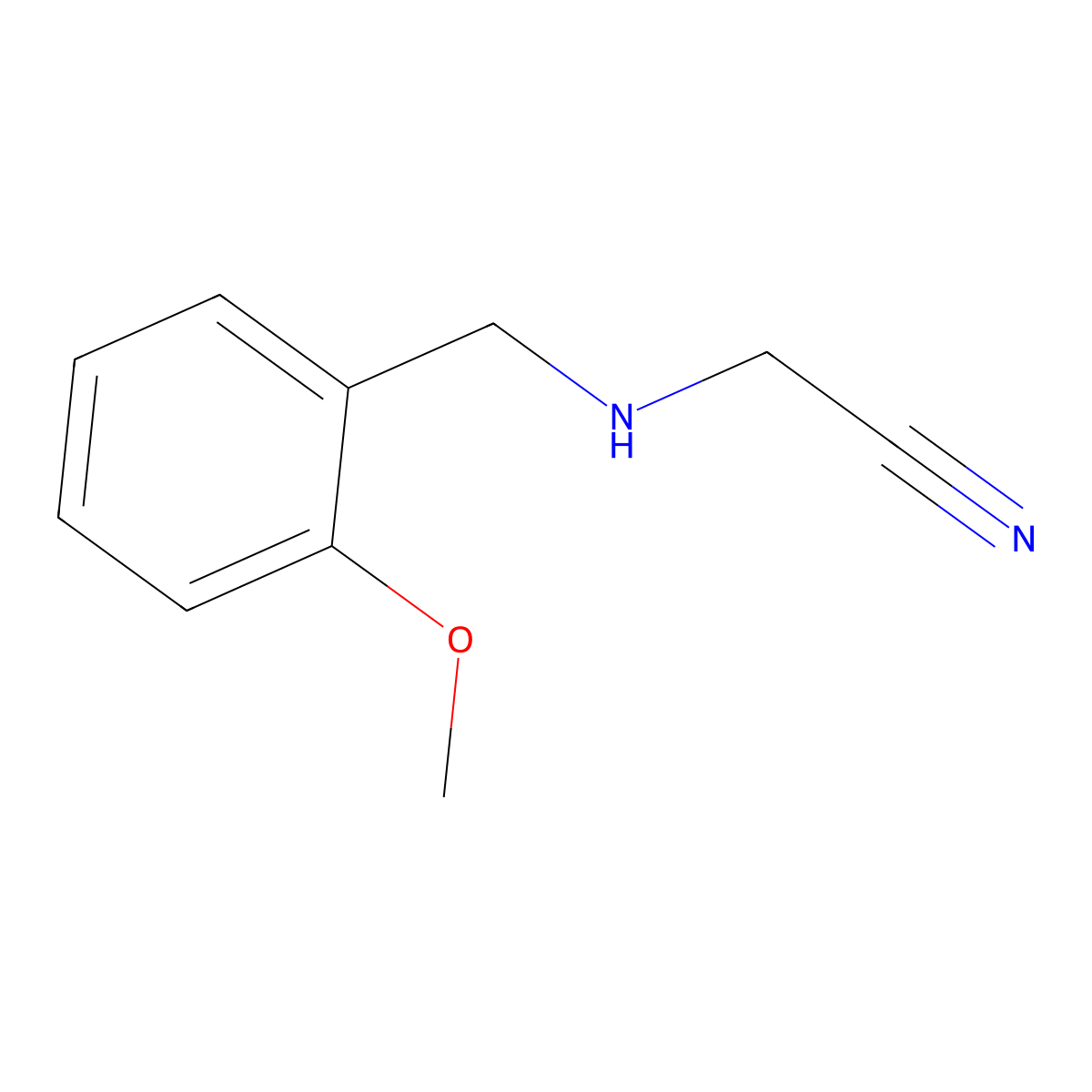 2-((2-Methoxybenzyl)amino)acetonitrile molecular structure, CAS 63086-26-0