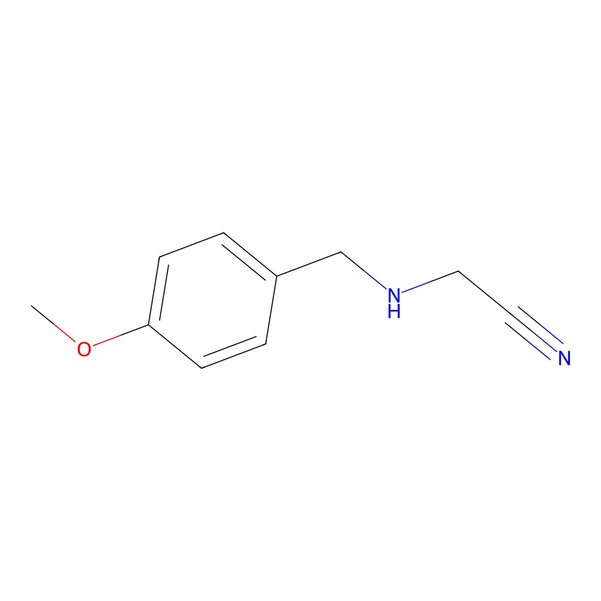 2-((4-Methoxybenzyl)amino)acetonitrile molecular structure, CAS 63086-28-2