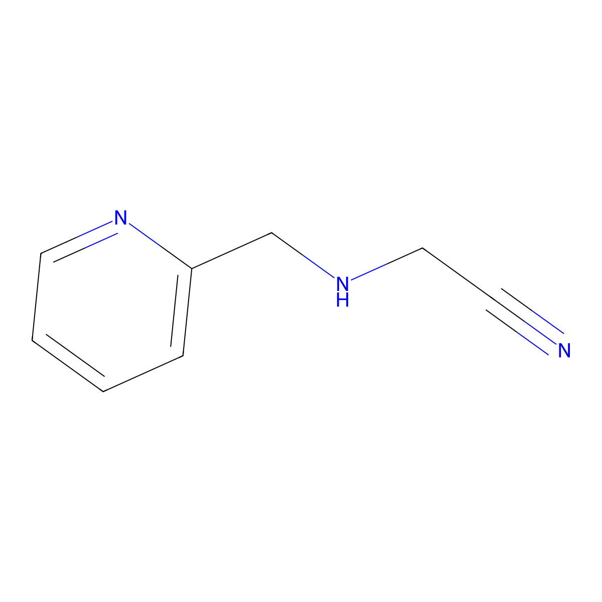 2-{[(Pyridin-2-yl)methyl]amino}acetonitrile molecular structure, CAS 63086-29-3