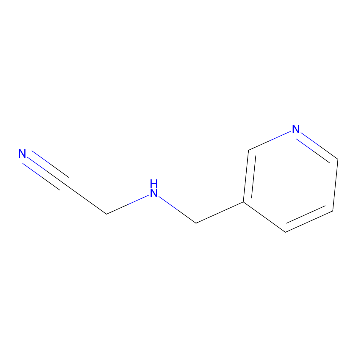 {[(Pyridin-3-yl)methyl]amino}acetonitrile molecular structure, CAS 63086-30-6