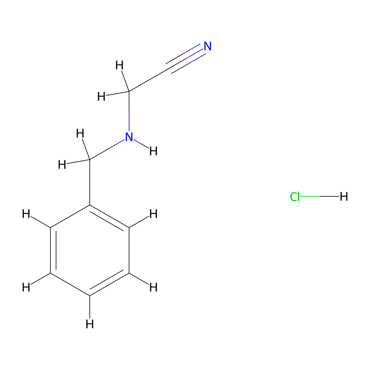 2-(Benzylamino)acetonitrile hydrochloride molecular structure, CAS 63086-36-2