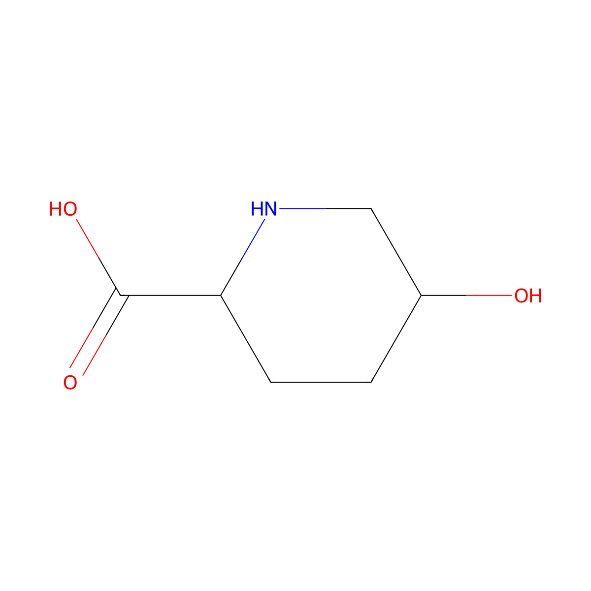 (2S,5S)-5-Hydroxypiperidine-2-carboxylic Acid molecular structure, CAS 63088-78-8