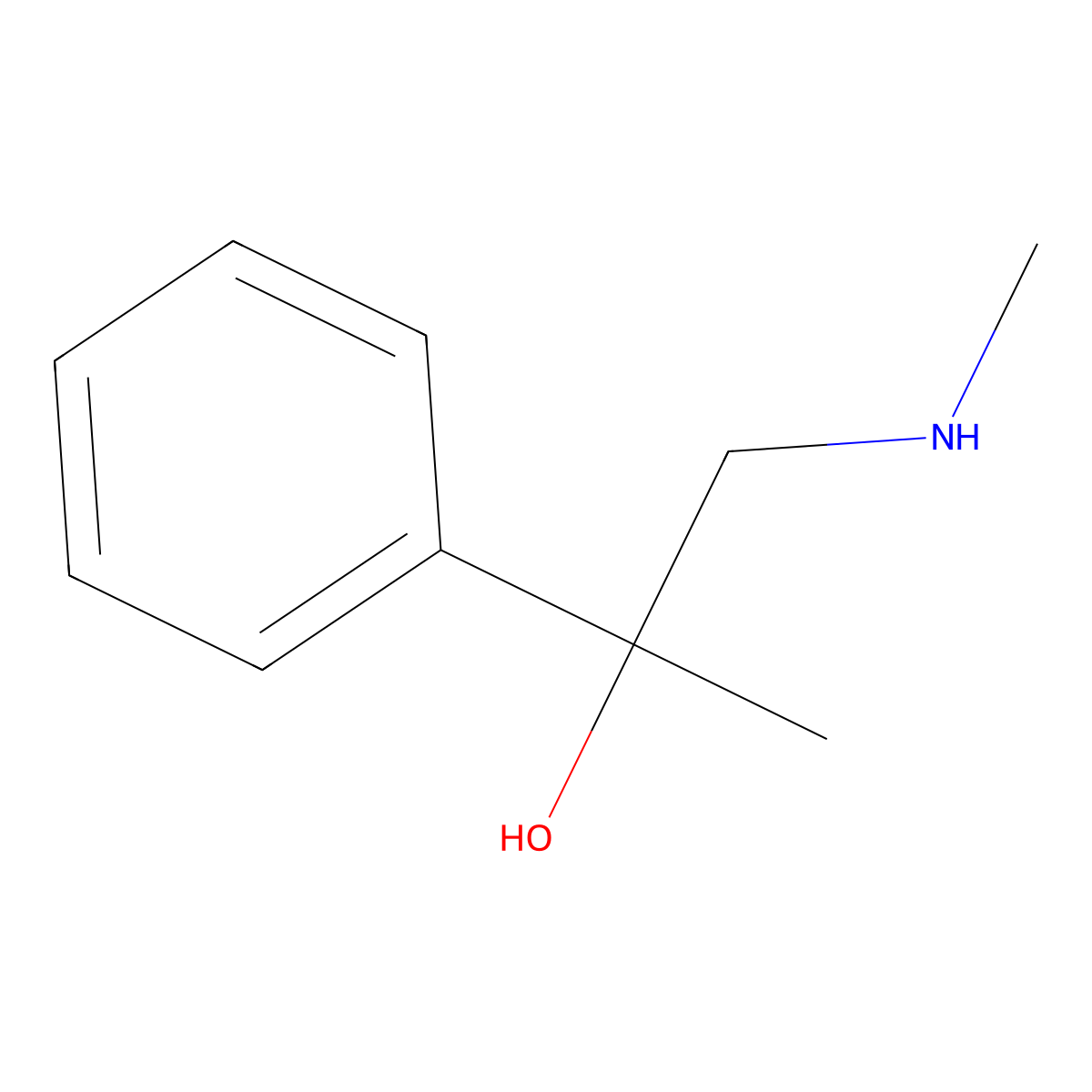1-(Methylamino)-2-phenylpropan-2-ol molecular structure, CAS 6309-19-9