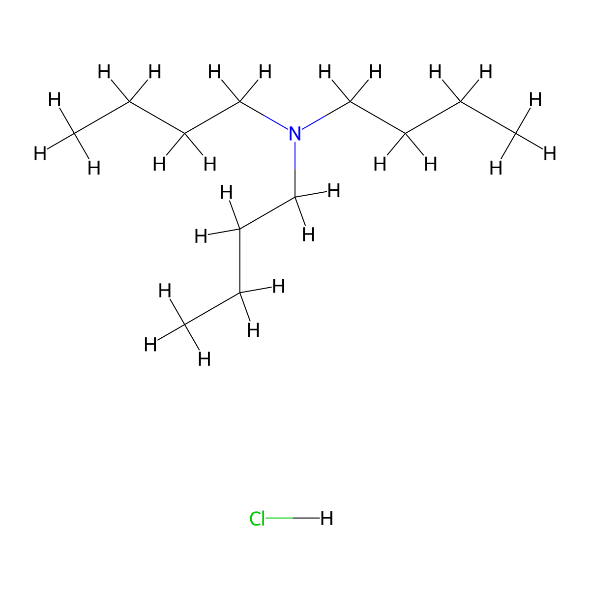 1-Butanamine, N,N-dibutyl-, hydrochloride (1:1) molecular structure, CAS 6309-30-4