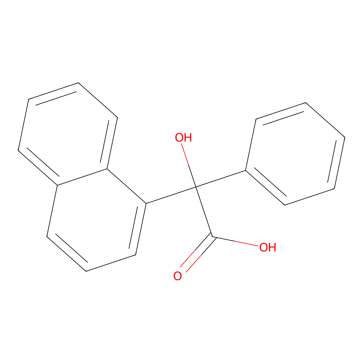 Hydroxy(naphthalen-1-yl)phenylacetic acid molecular structure, CAS 6309-40-6