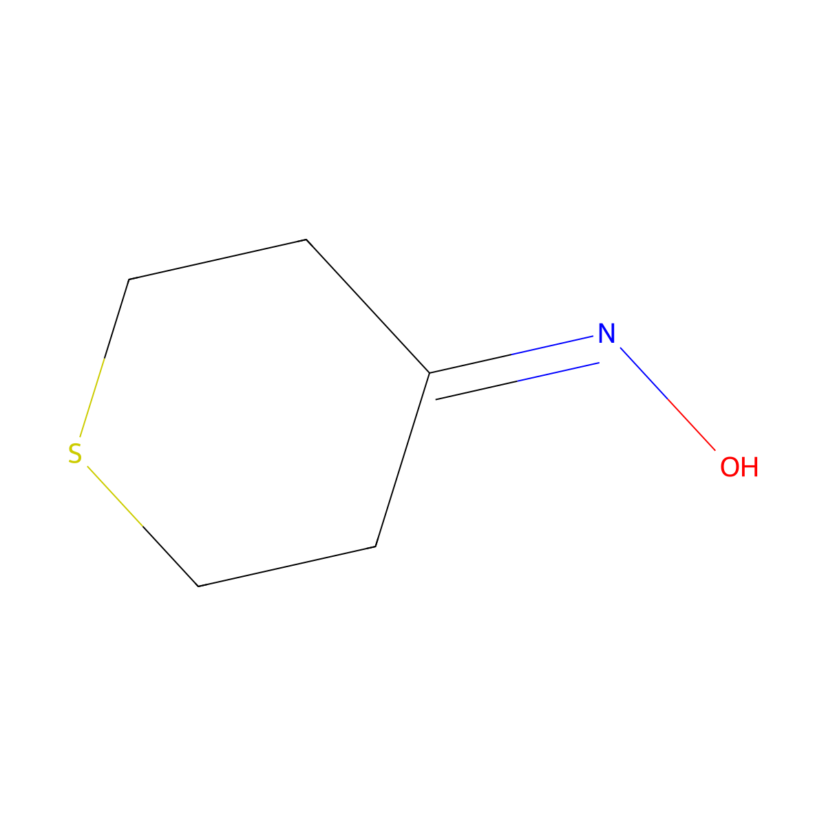 Tetrahydrothiopyran-4-one oxime molecular structure, CAS 6309-59-7