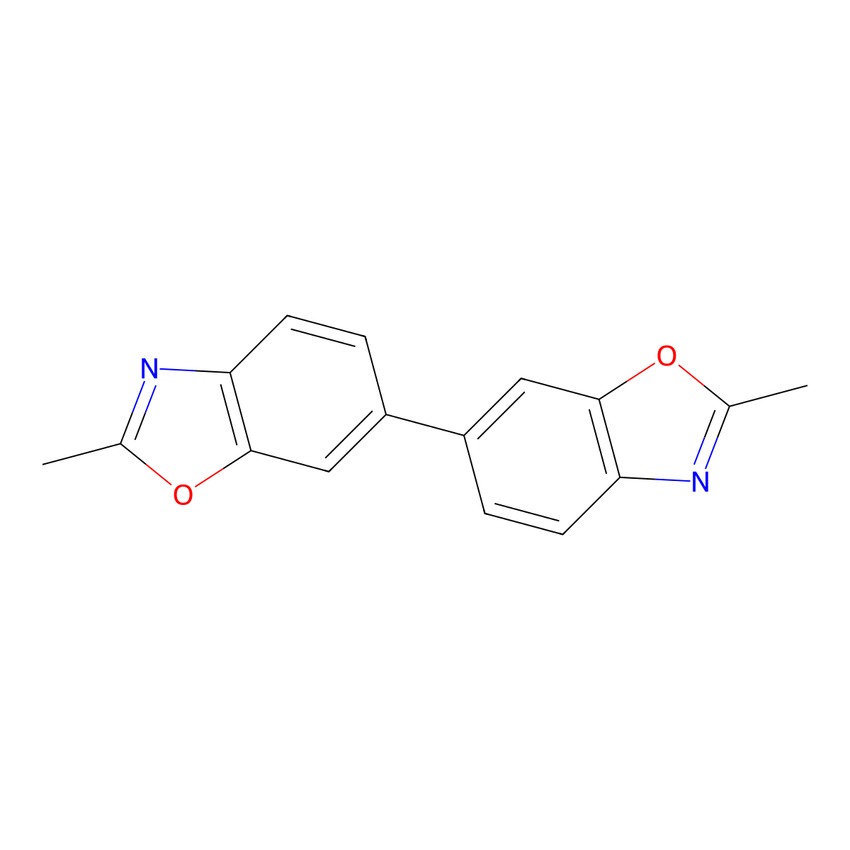 2,2'-Dimethyl-6,6'-bi-1,3-benzoxazole molecular structure, CAS 6309-66-6