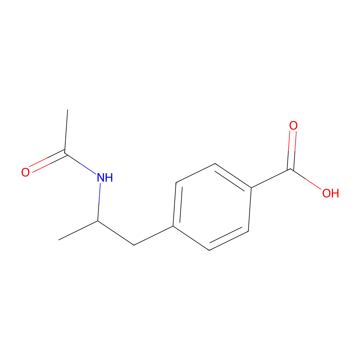 4-[2-(Acetylamino)propyl]benzoic acid molecular structure, CAS 6309-84-8