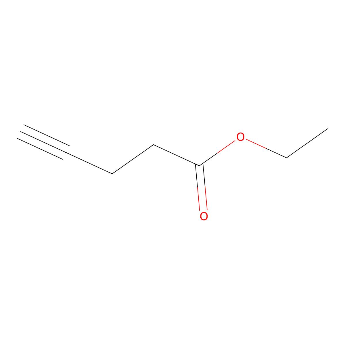 4-Pentynoic acid ethyl ester molecular structure, CAS 63093-41-4