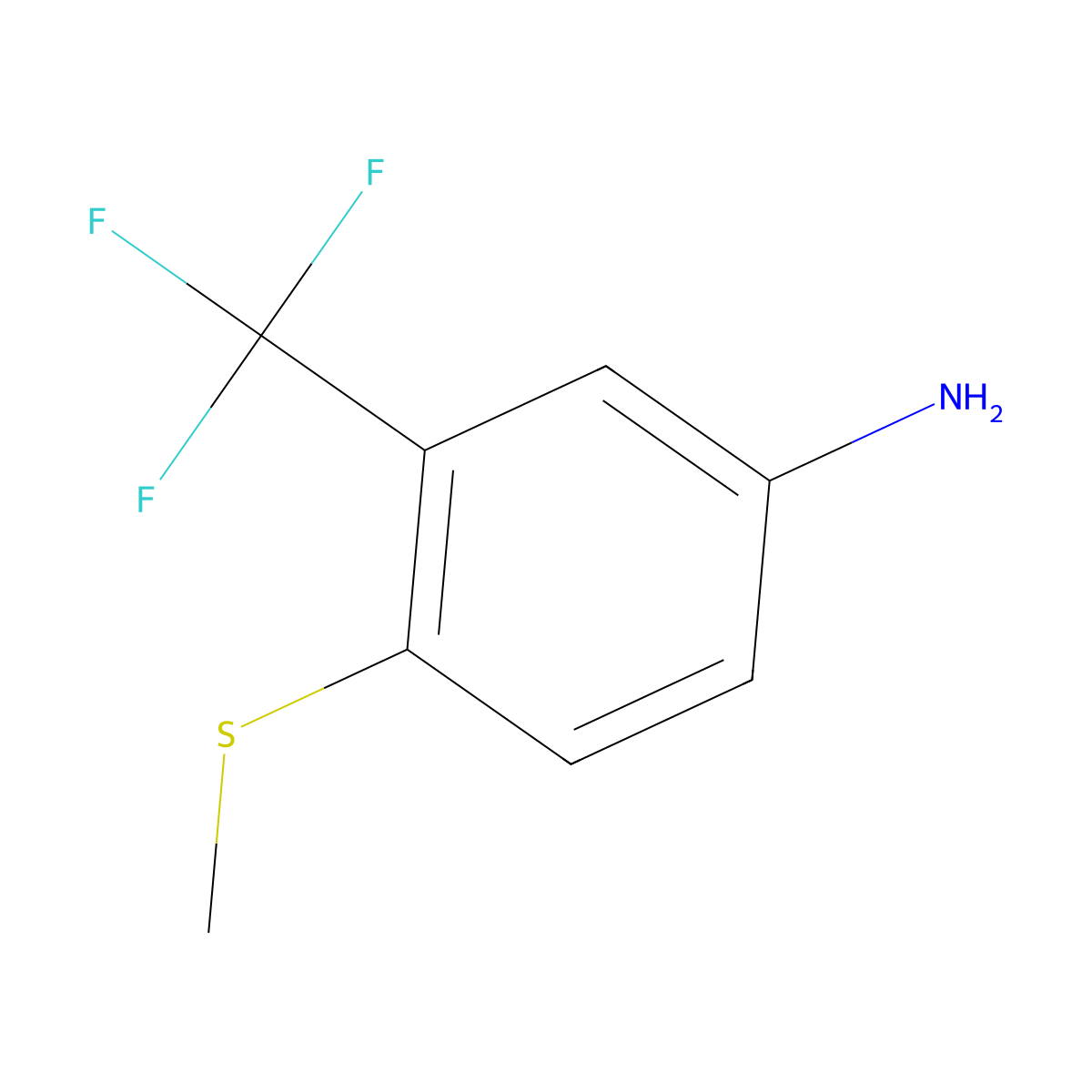 4-(Methylsulfanyl)-3-(trifluoromethyl)aniline molecular structure, CAS 63094-56-4