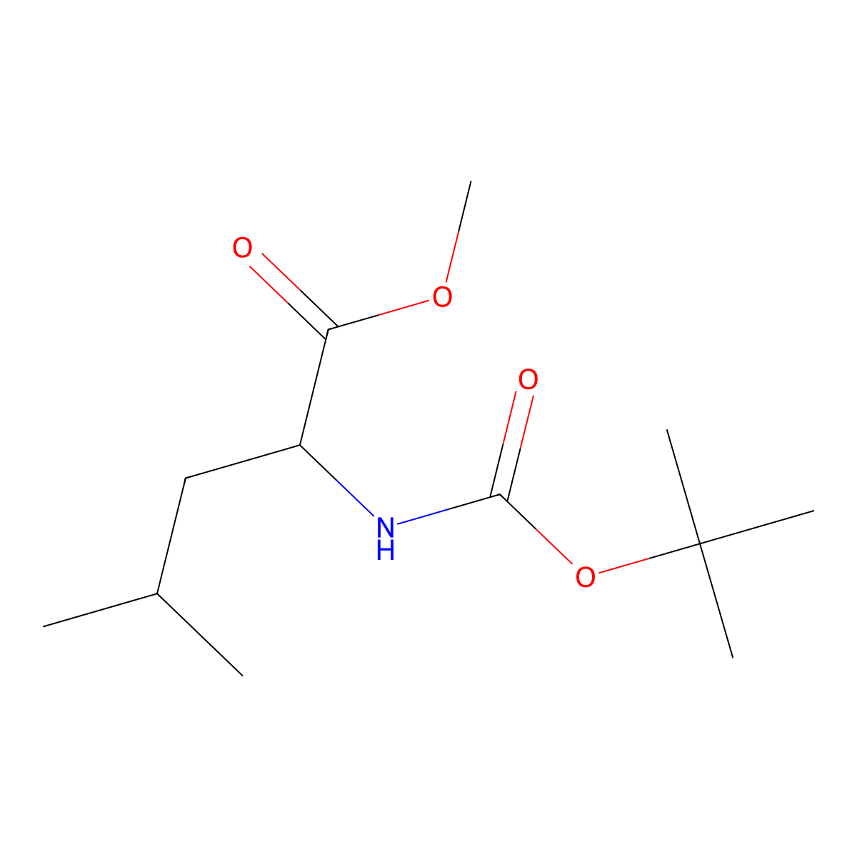 N-(tert-Butoxycarbonyl)-L-leucine methyl ester molecular structure, CAS 63096-02-6