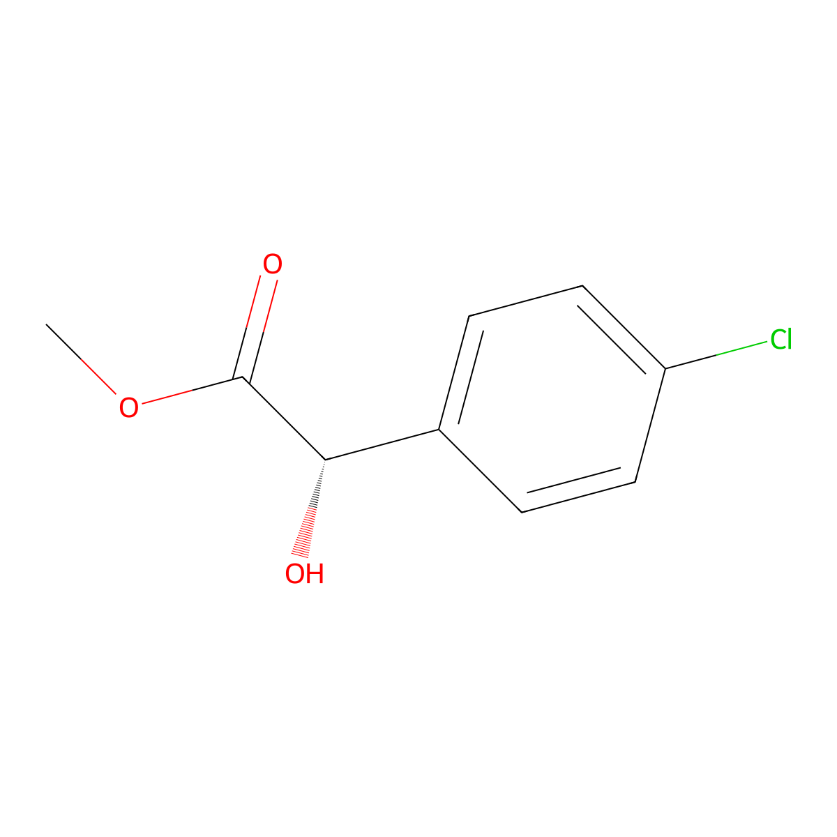 methyl (2S)-2-(4-chlorophenyl)-2-hydroxyacetate molecular structure, CAS 63096-36-6