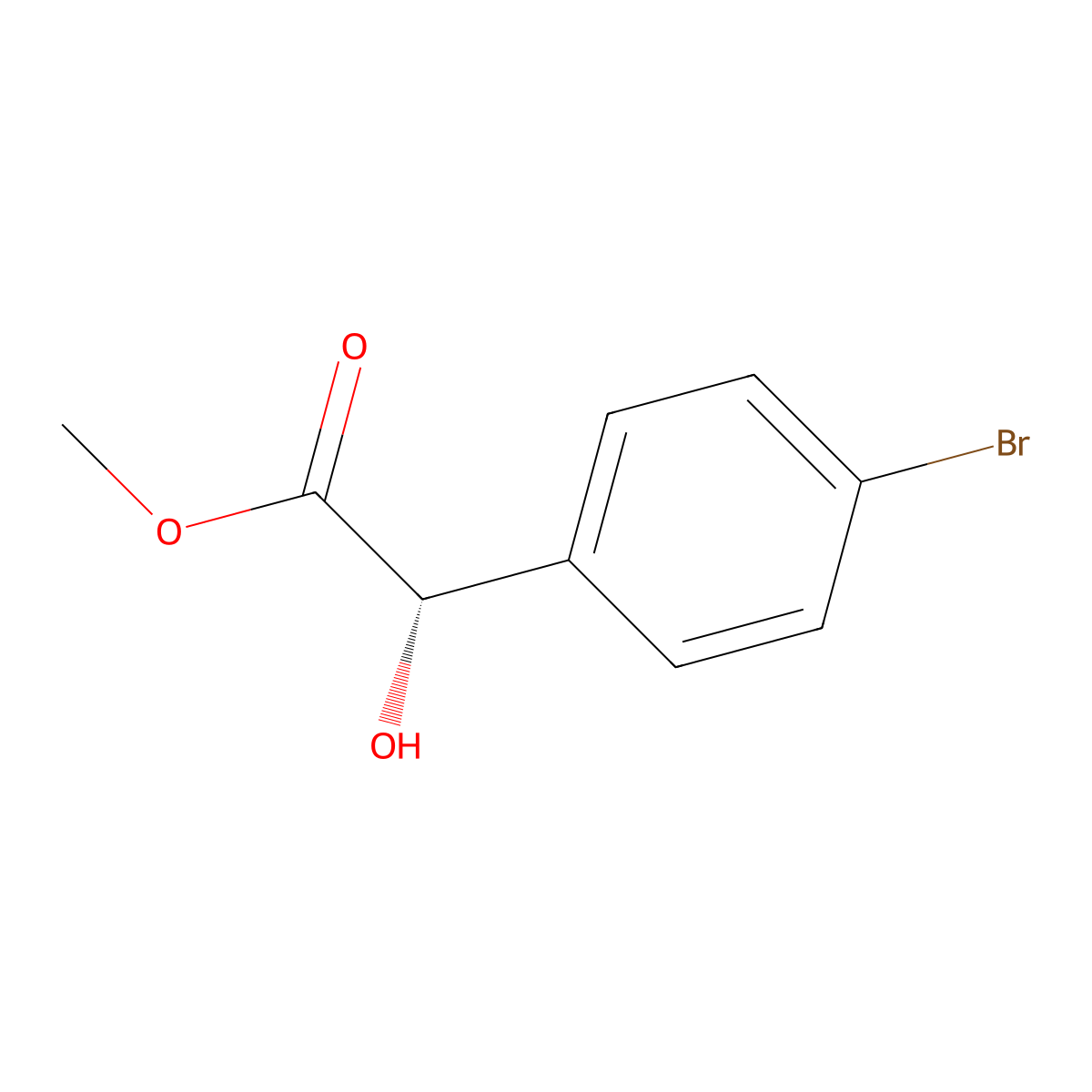 methyl (2S)-2-(4-bromophenyl)-2-hydroxyacetate molecular structure, CAS 63096-37-7