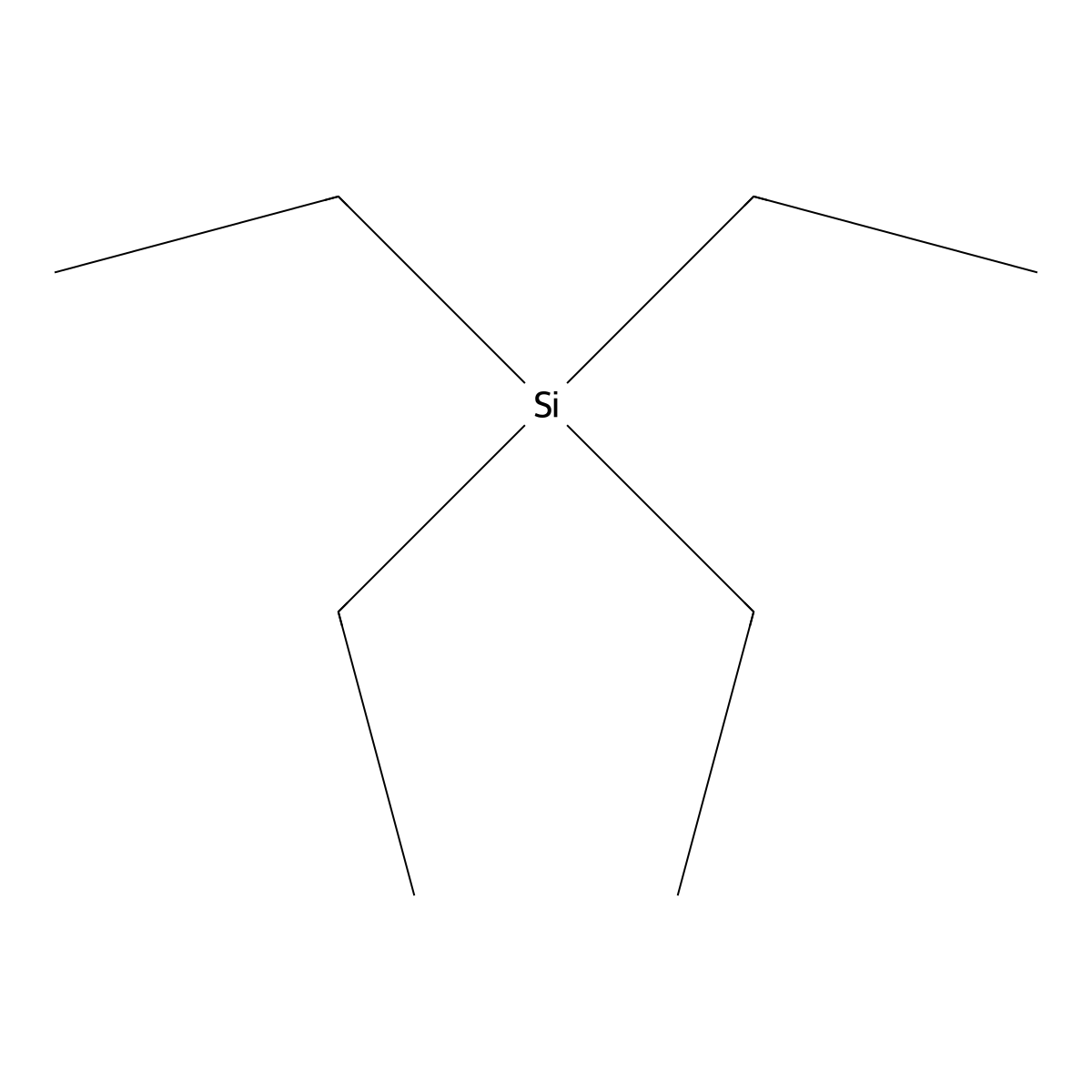 Tetraethylsilane molecular structure, CAS 631-36-7