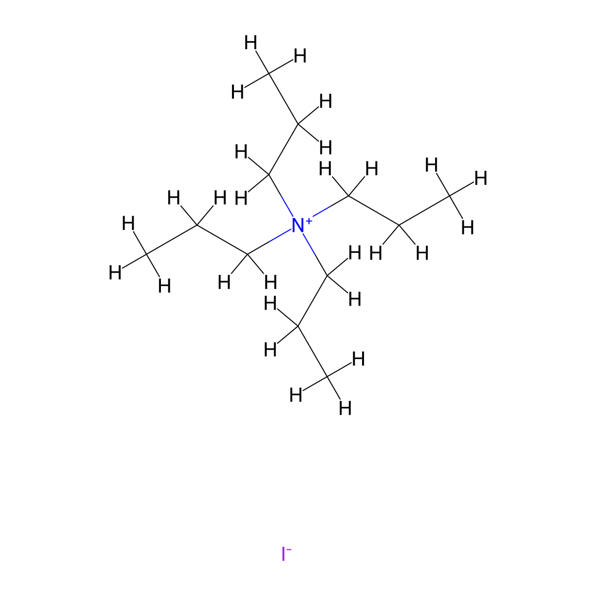 Tetrapropylammonium iodide molecular structure, CAS 631-40-3