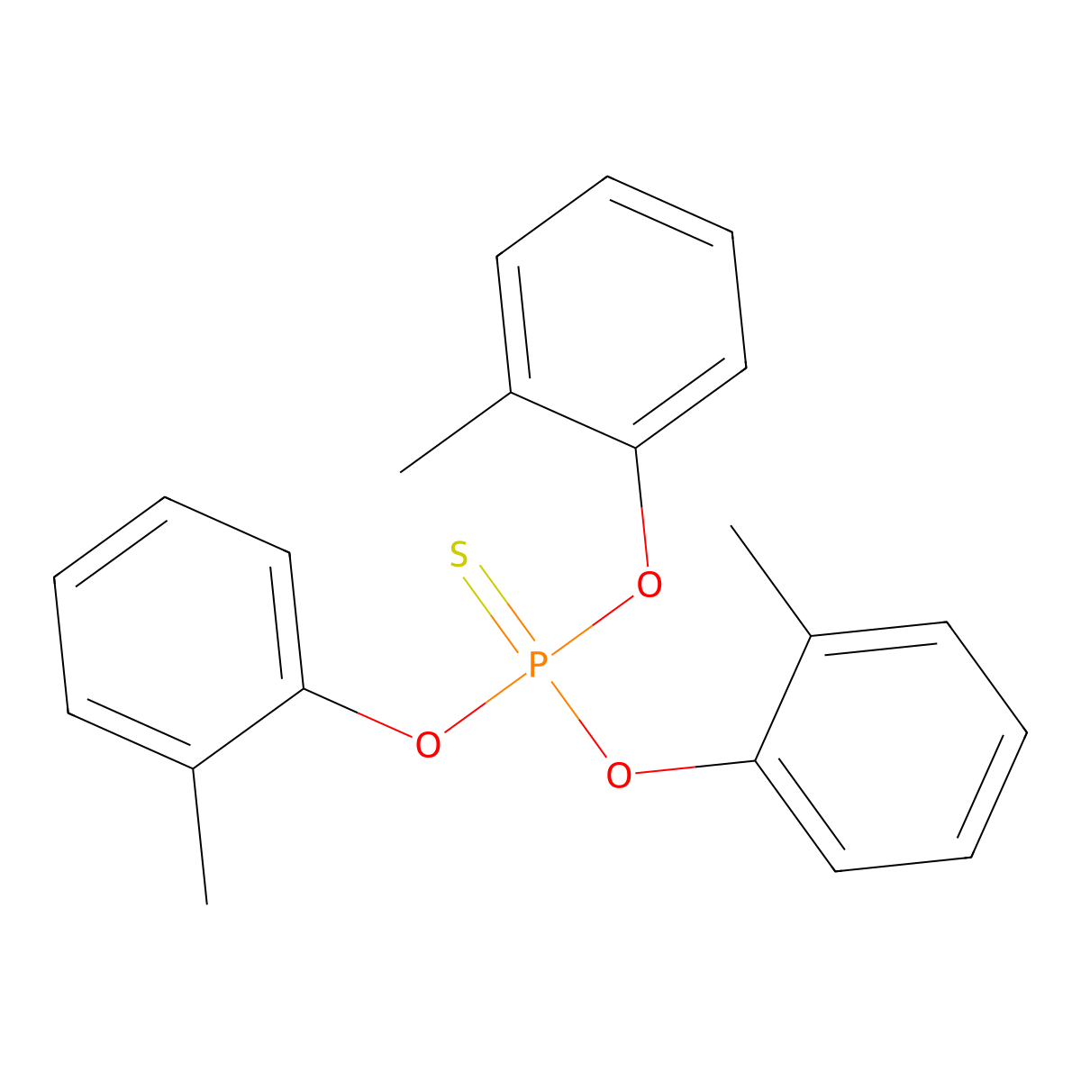 Tri-o-cresyl phosphorothioate molecular structure, CAS 631-45-8