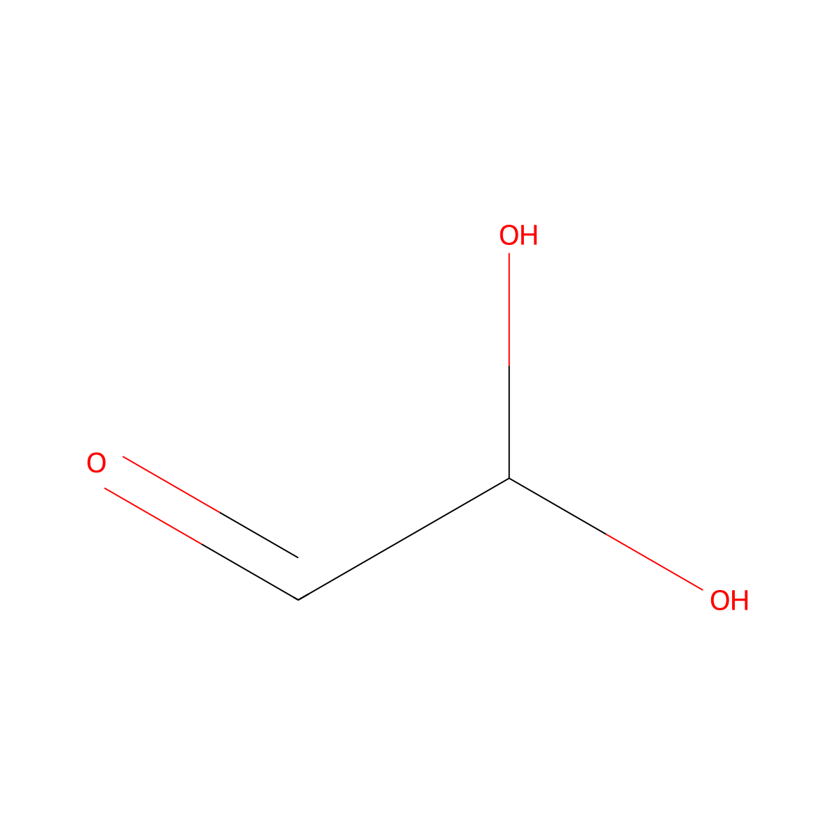 Dihydroxyacetaldehyde molecular structure, CAS 631-59-4