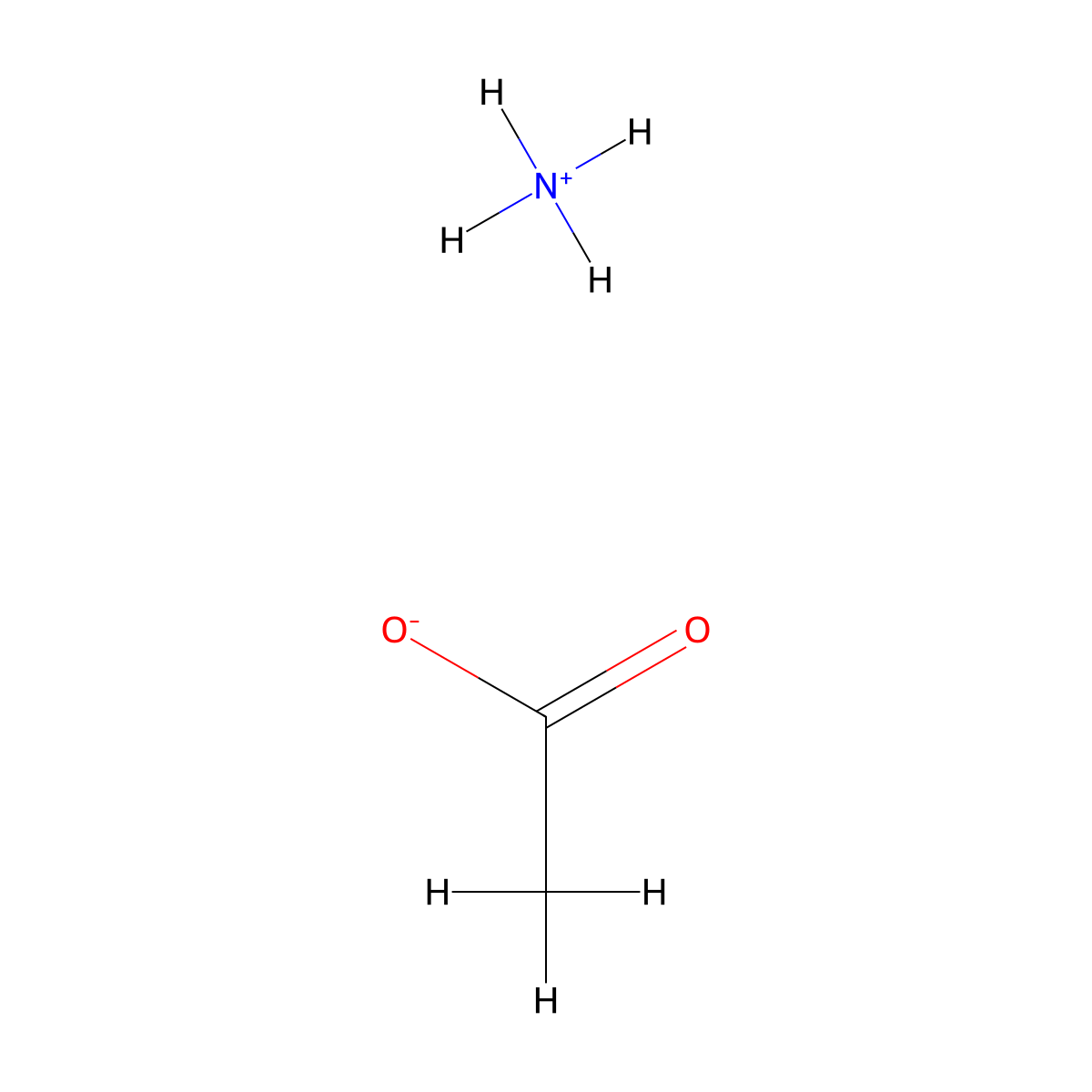 Ammonium Acetate molecular structure, CAS 631-61-8