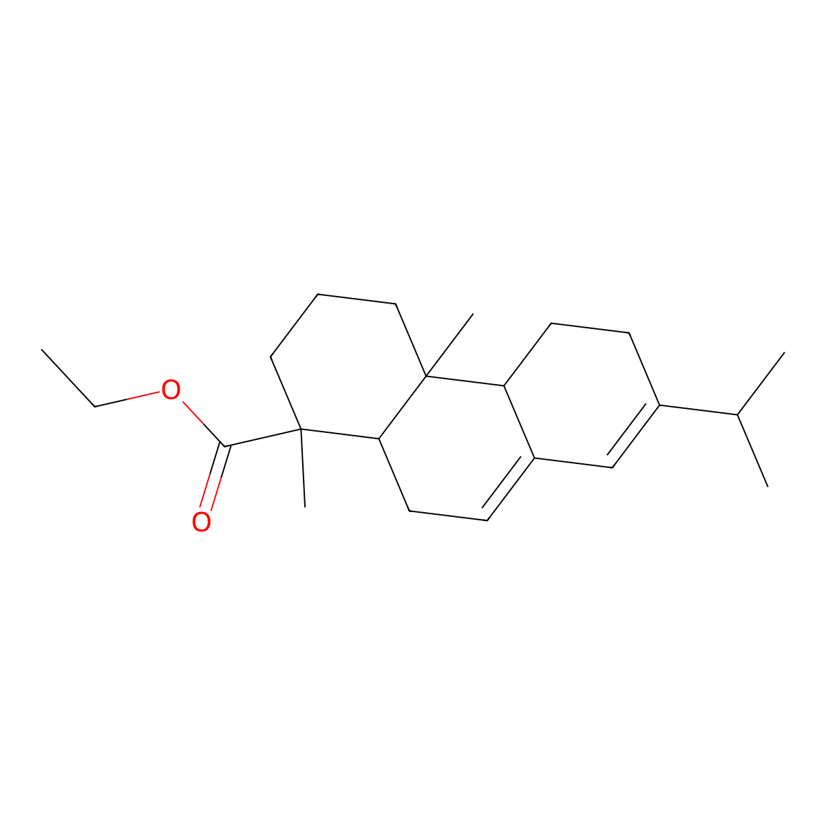 Ethyl abietate molecular structure, CAS 631-71-0