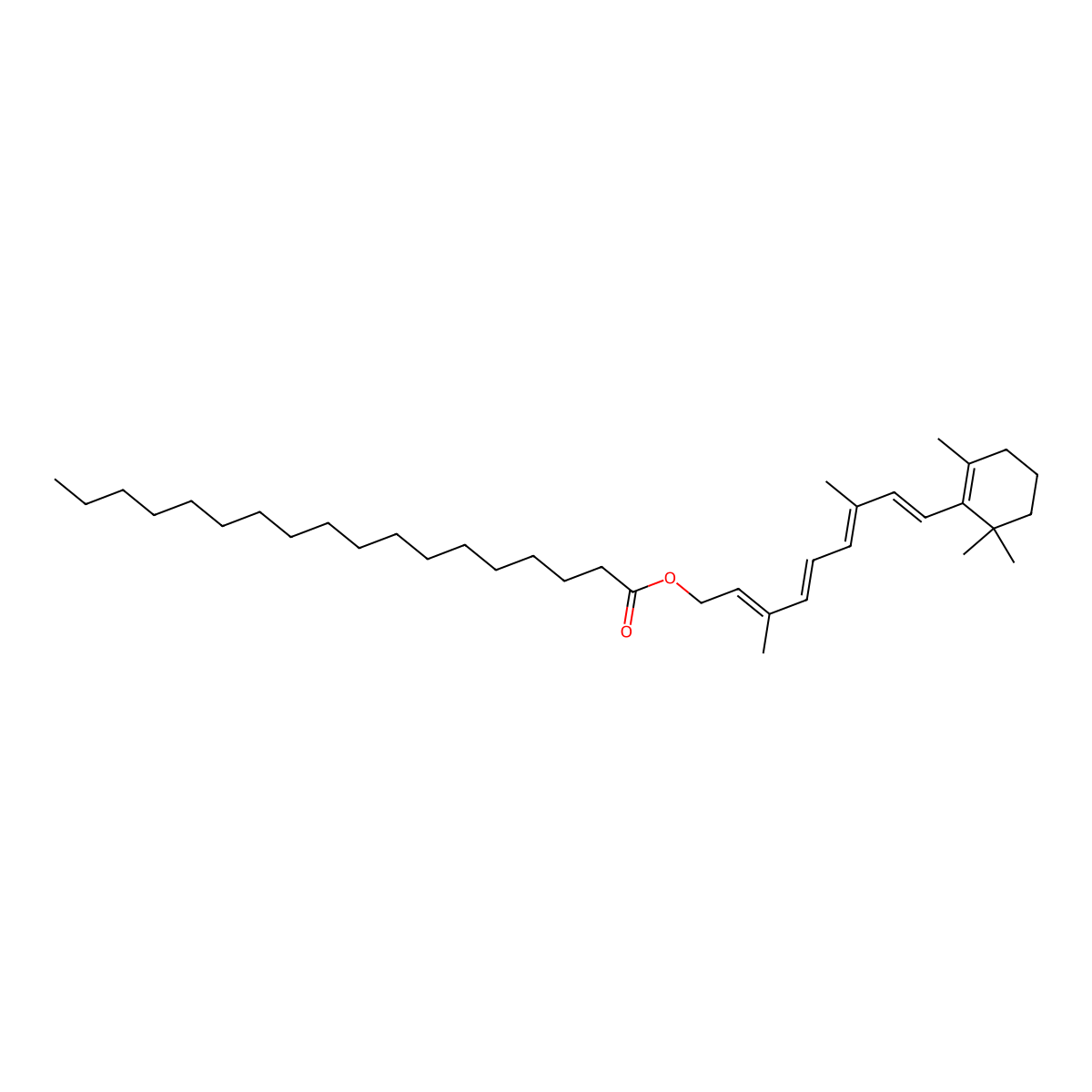 Vitamin A stearate molecular structure, CAS 631-87-8
