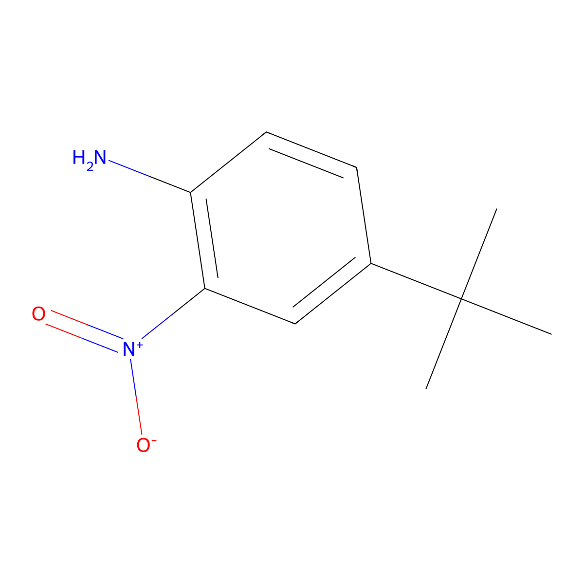 4-tert-Butyl-2-nitroaniline molecular structure, CAS 6310-19-6
