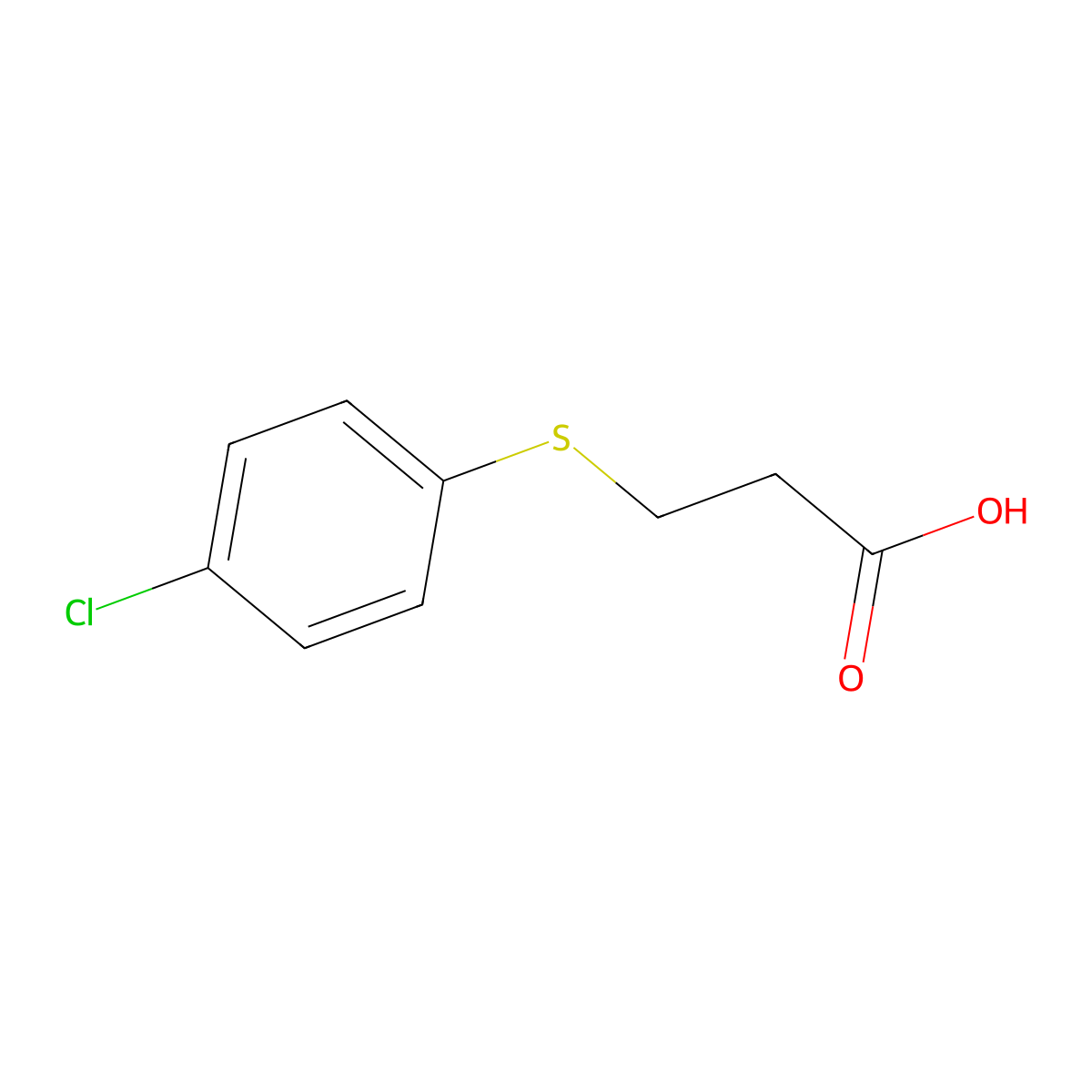 3-[(4-Chlorophenyl)sulfanyl]propanoic acid molecular structure, CAS 6310-27-6