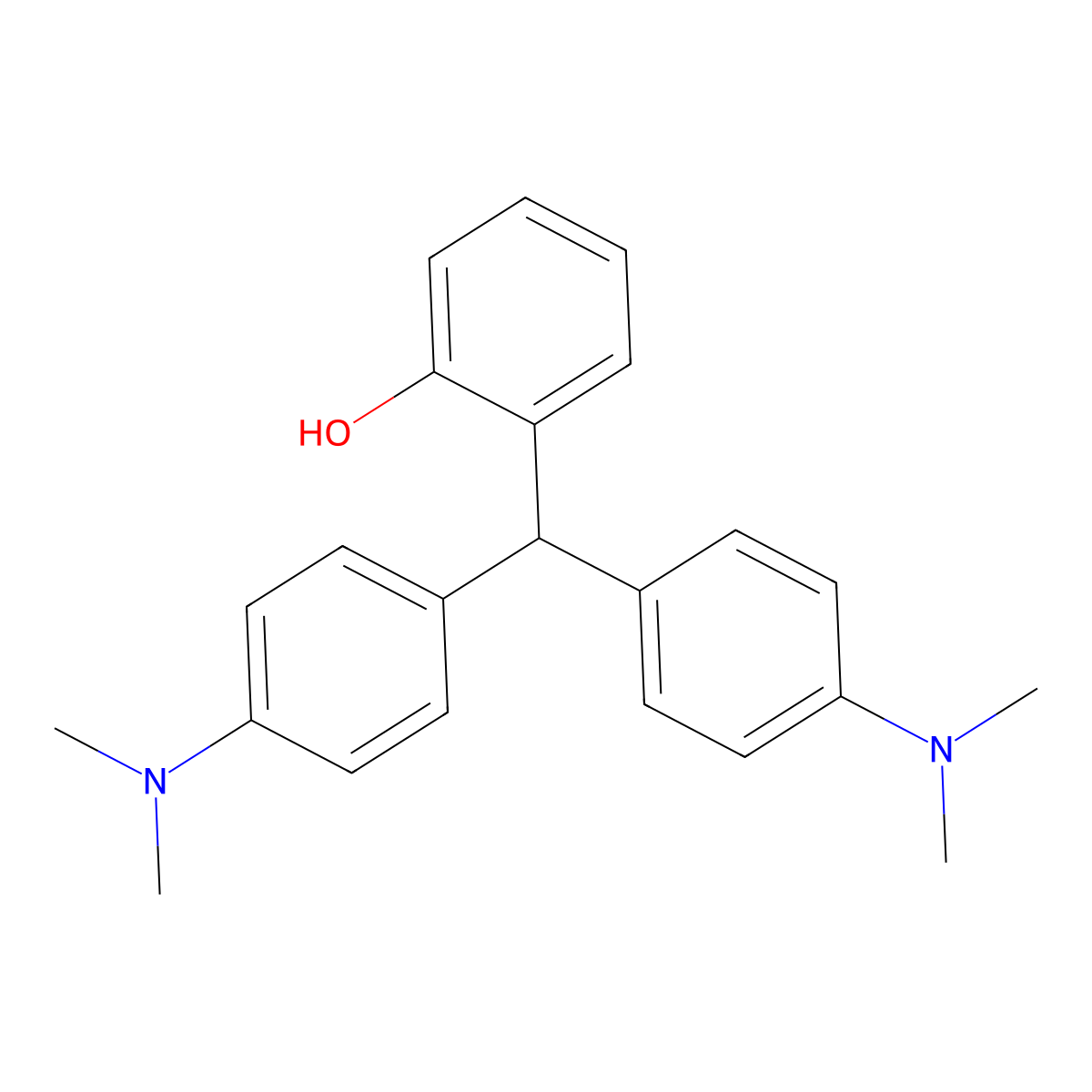 Phenol, 2-[bis[4-(dimethylamino)phenyl]methyl]- molecular structure, CAS 6310-64-1