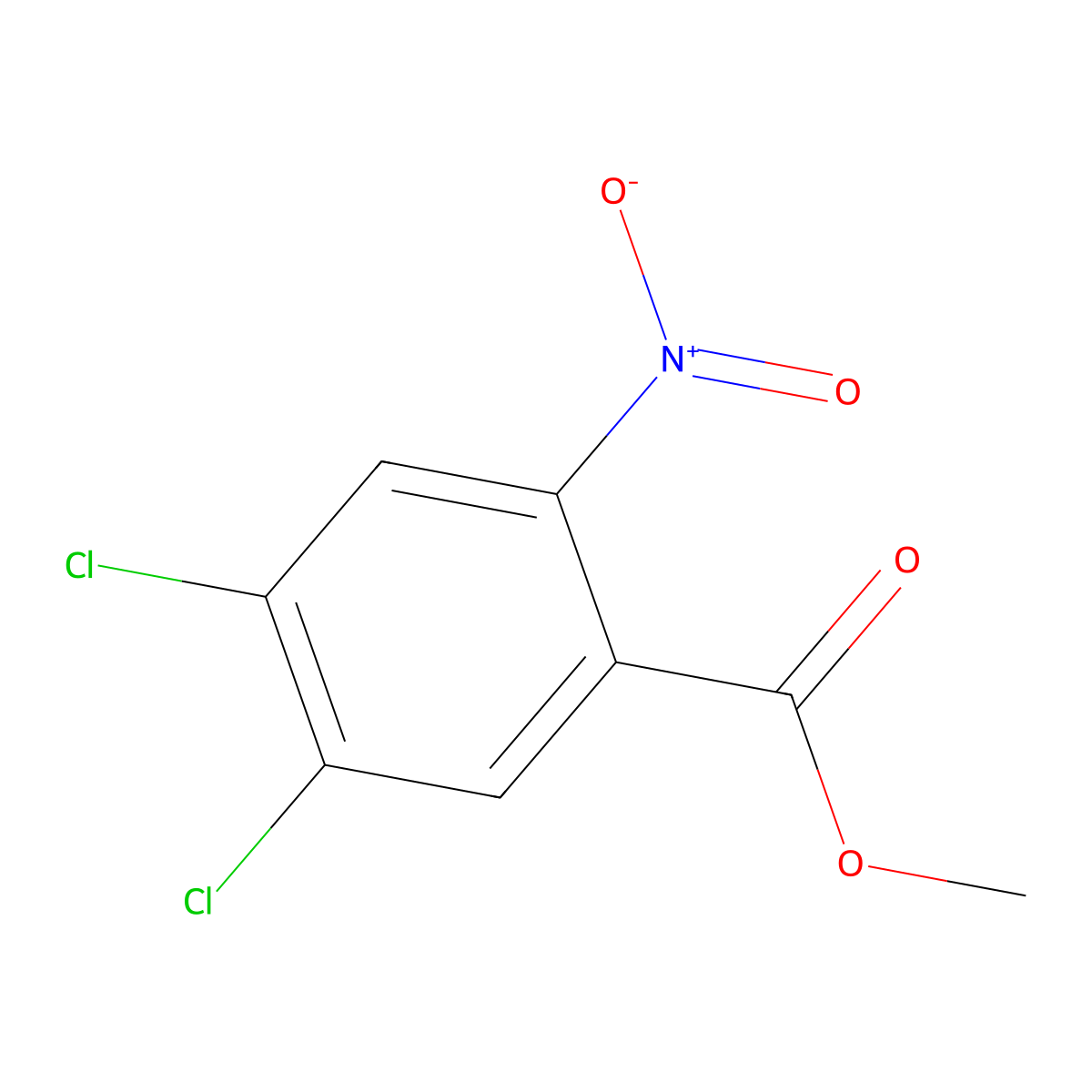 Benzoic acid, 4,5-dichloro-2-nitro-, methyl ester molecular structure, CAS 63105-52-2