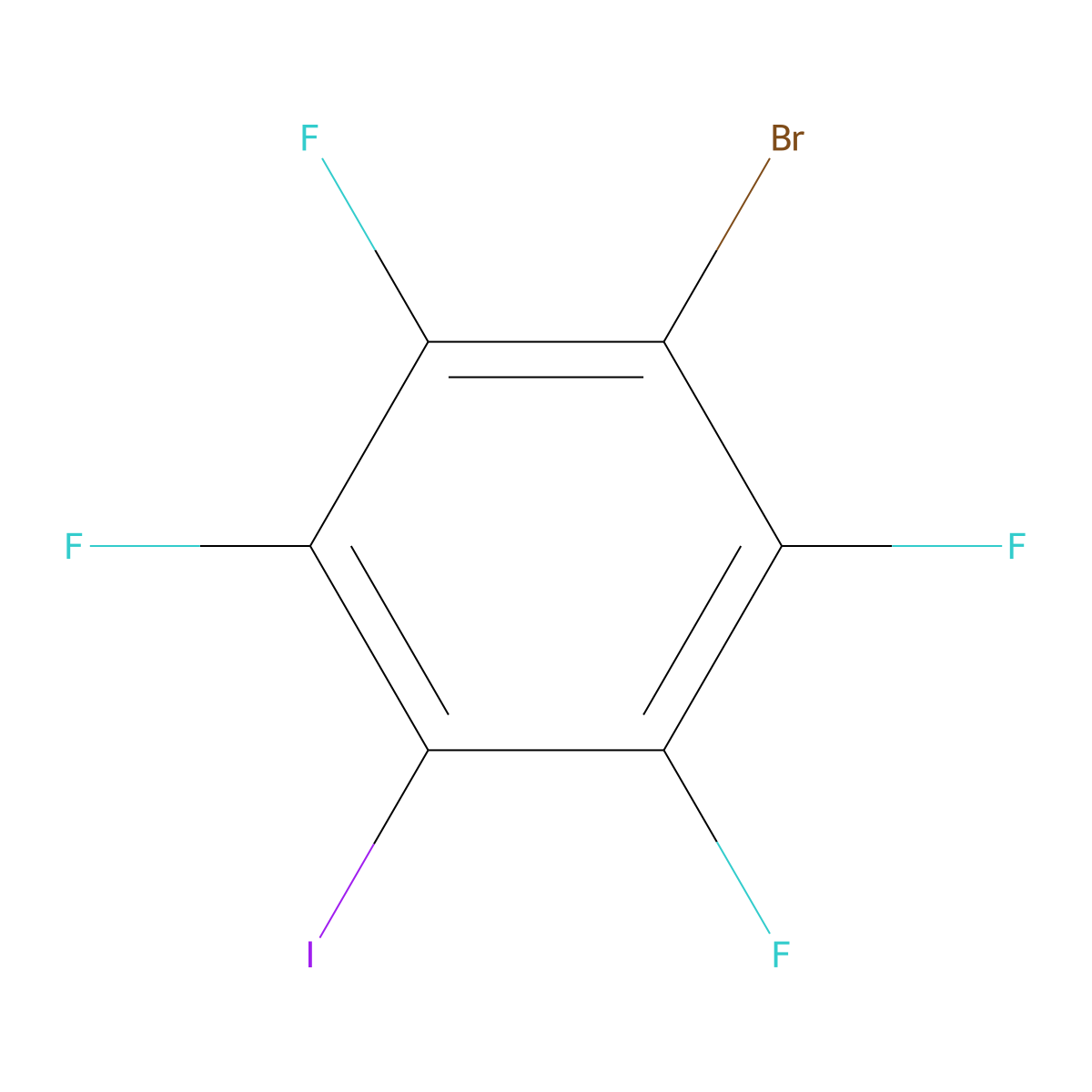 1-Bromo-2,3,5,6-tetrafluoro-4-iodobenzene molecular structure, CAS 63108-00-9