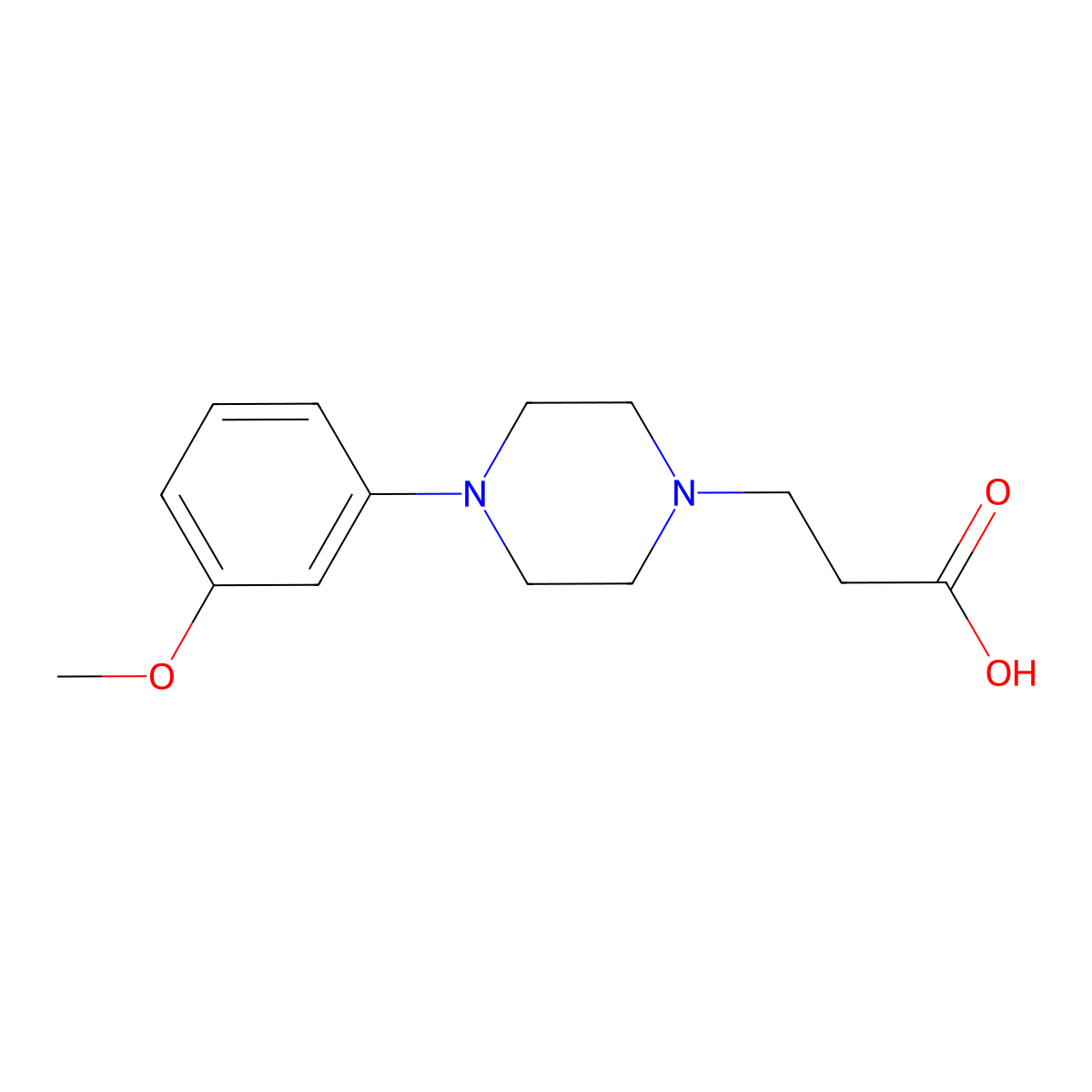 3-[4-(3-Methoxyphenyl)piperazin-1-yl]propanoic acid molecular structure, CAS 631090-80-7