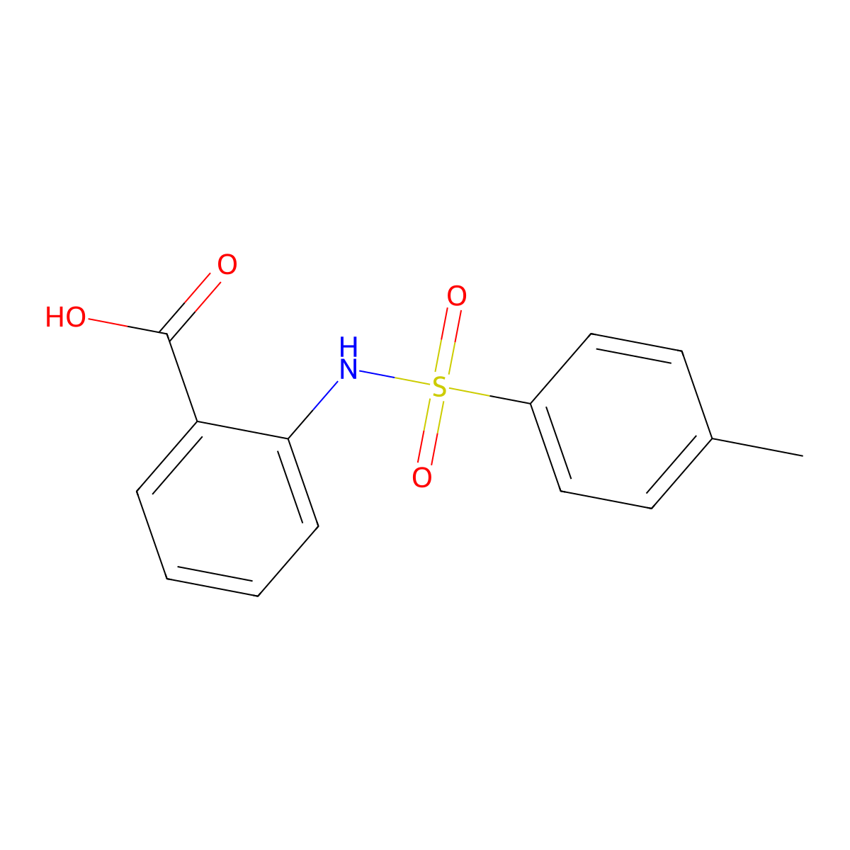 Benzoic acid, 2-(((4-methylphenyl)sulfonyl)amino)- molecular structure, CAS 6311-23-5