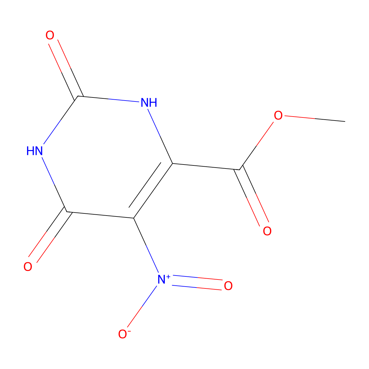 Methyl 5-nitro-2,6-dioxo-1,2,3,6-tetrahydropyrimidine-4-carboxylate molecular structure, CAS 6311-73-5