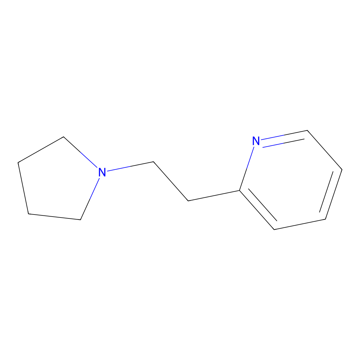 2-(2-Pyrrolidinoethyl)pyridine molecular structure, CAS 6311-90-6