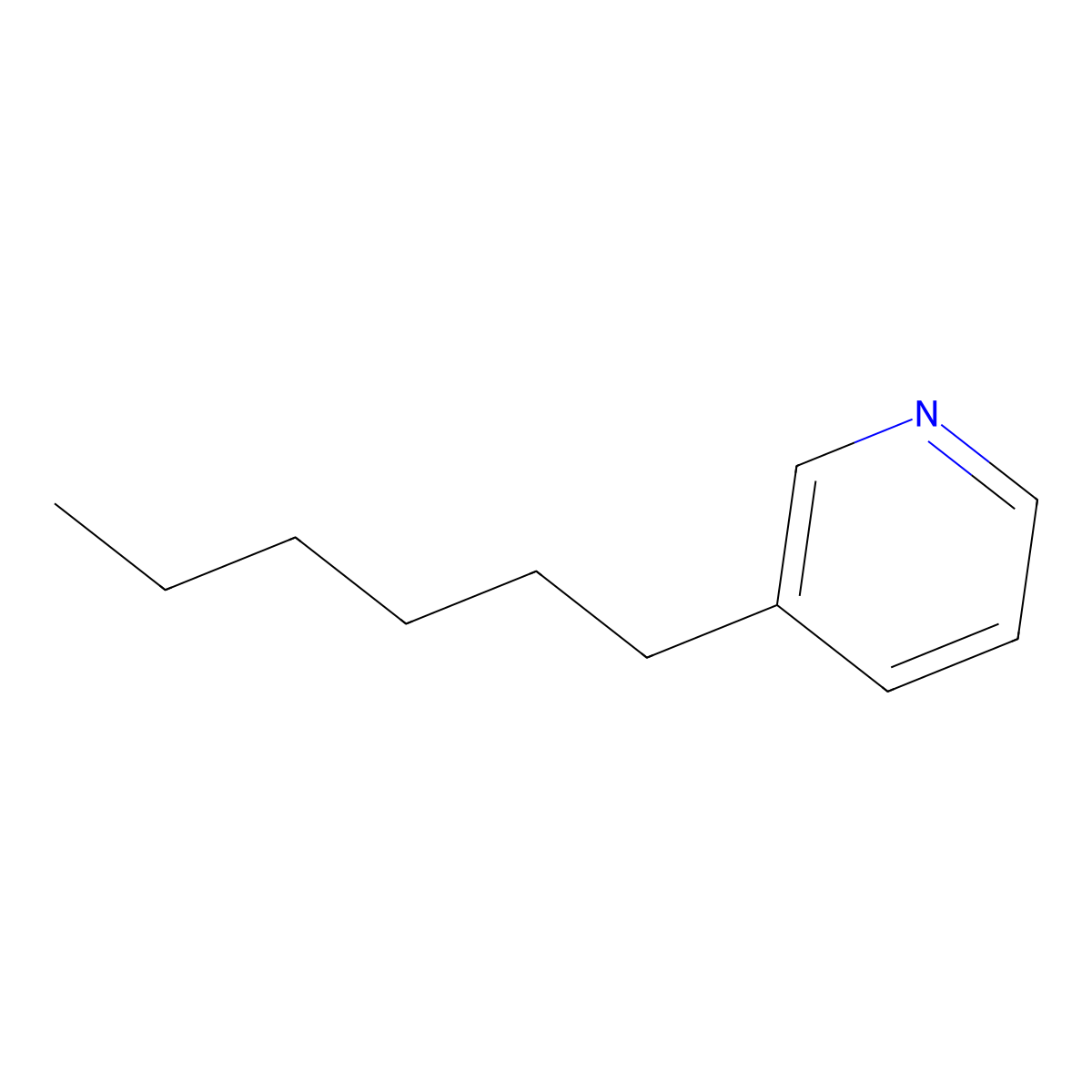 3-Hexylpyridine molecular structure, CAS 6311-92-8