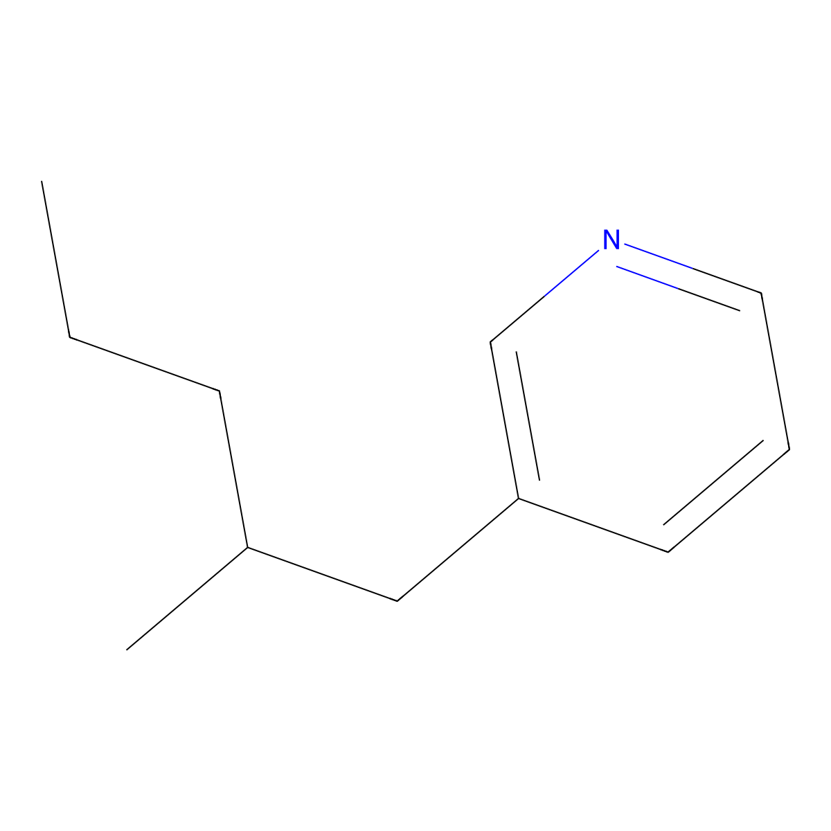 3-(2-Methylpentyl)pyridine molecular structure, CAS 6311-93-9