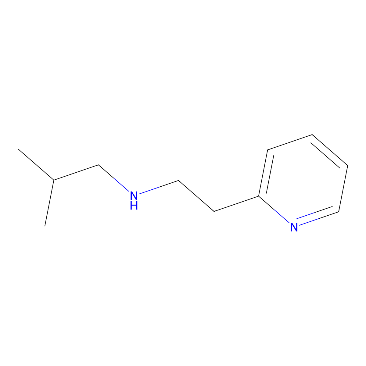 (2-Methylpropyl)[2-(pyridin-2-YL)ethyl]amine molecular structure, CAS 6311-96-2