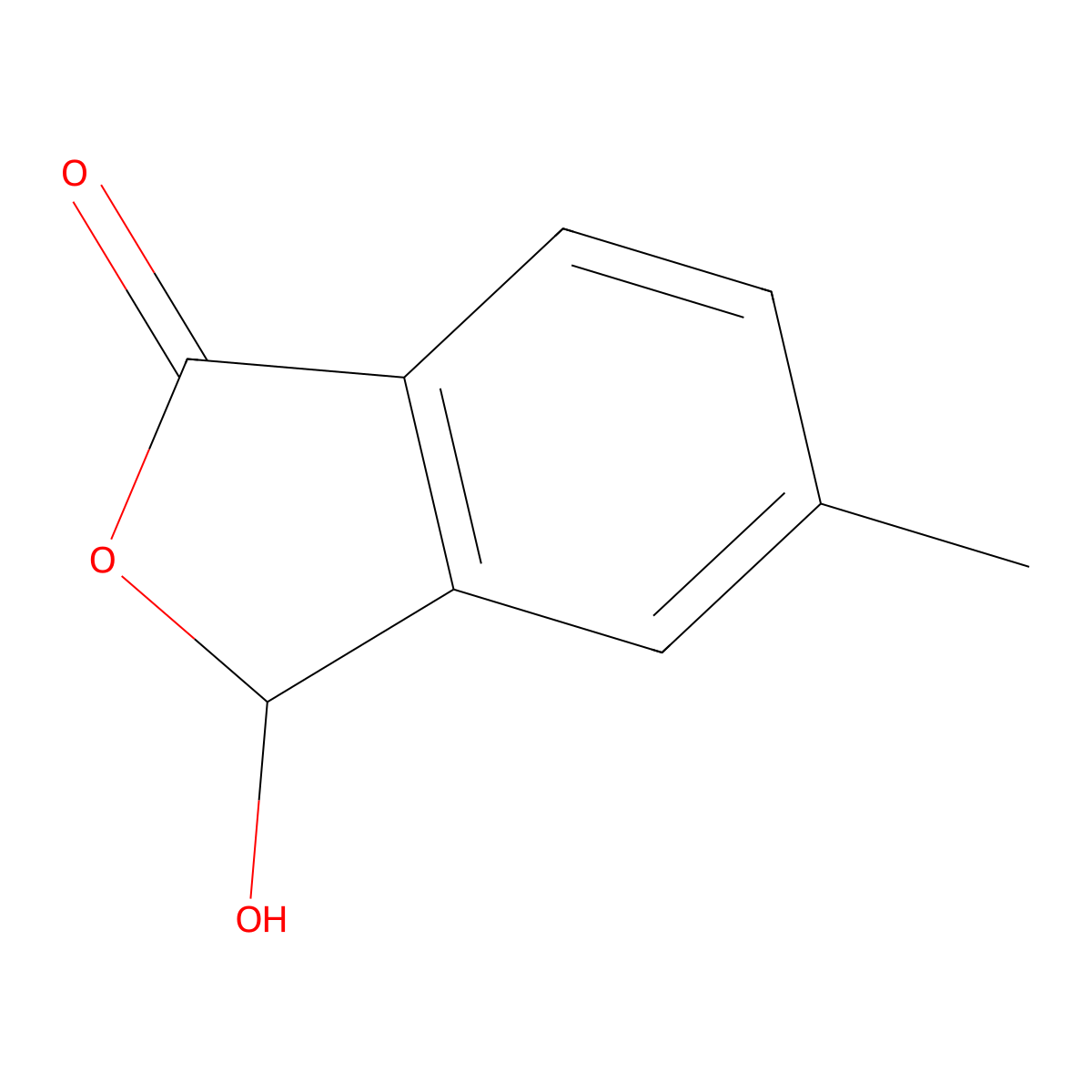 3-Hydroxy-5-methyl-1,3-dihydro-2-benzofuran-1-one molecular structure, CAS 63113-00-8