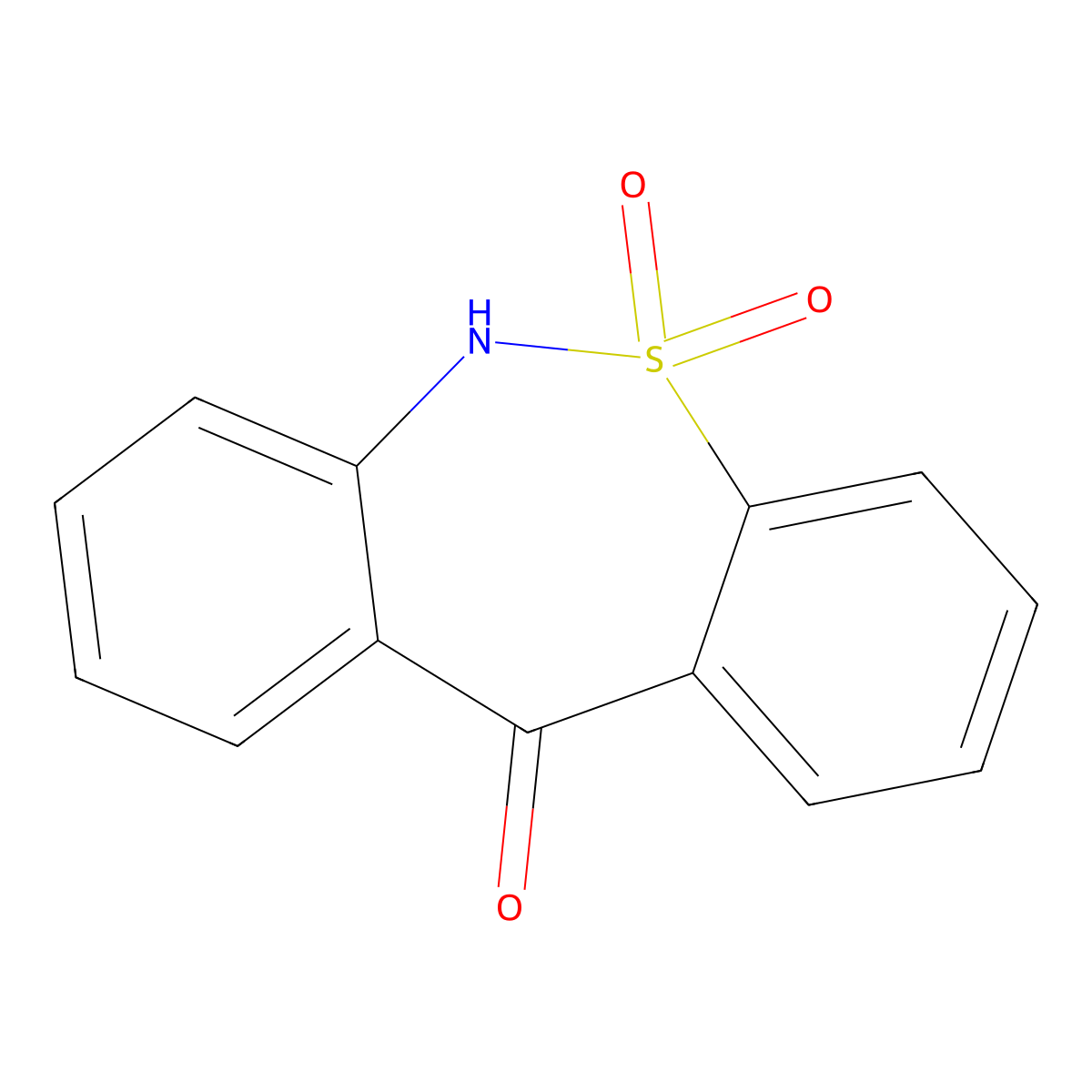 Dibenzo[c,f][1,2]thiazepin-11(6H)-one 5,5-dioxide molecular structure, CAS 63113-45-1