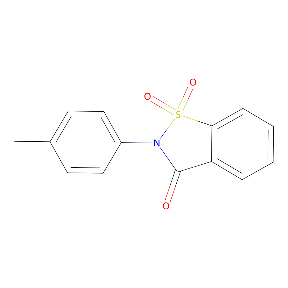 1,2-Benzisothiazol-3(2H)-one, 2-(4-methylphenyl)-, 1,1-dioxide molecular structure, CAS 63113-47-3