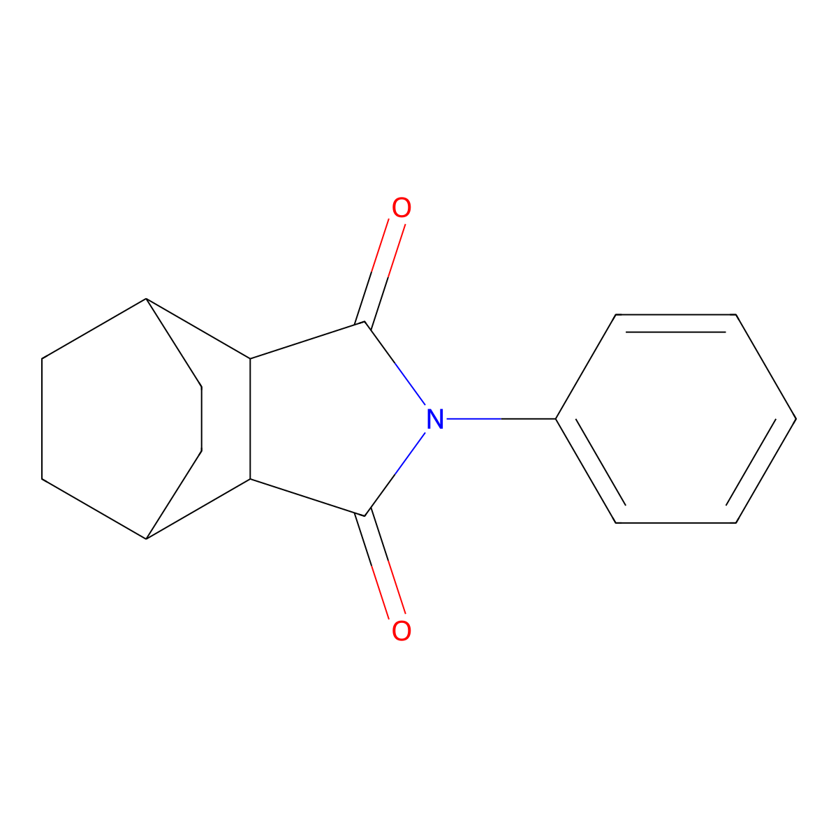 2-phenylhexahydro-1H-4,7-ethanoisoindole-1,3(2H)-dione molecular structure, CAS 63116-42-7