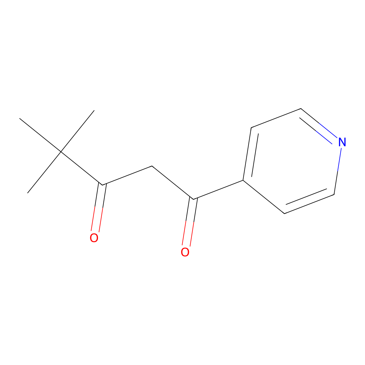 4,4-Dimethyl-1-(pyridin-4-yl)pentane-1,3-dione molecular structure, CAS 6312-01-2