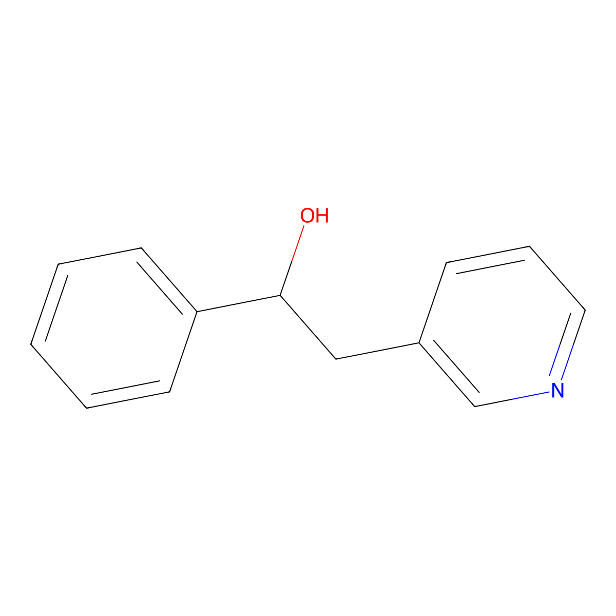 1-Phenyl-2-pyridin-3-ylethanol molecular structure, CAS 6312-10-3