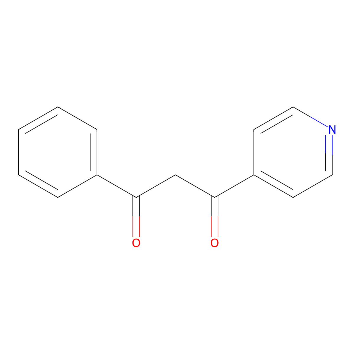 1-Phenyl-3-(4-pyridinyl)-1,3-propanedione molecular structure, CAS 6312-20-5
