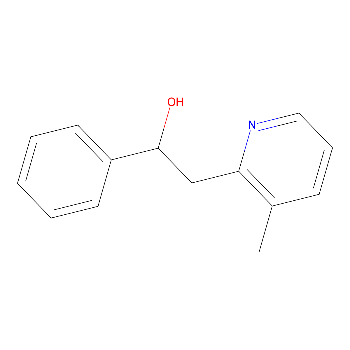2-(3-Methyl-2-pyridinyl)-1-phenylethanol molecular structure, CAS 6312-23-8