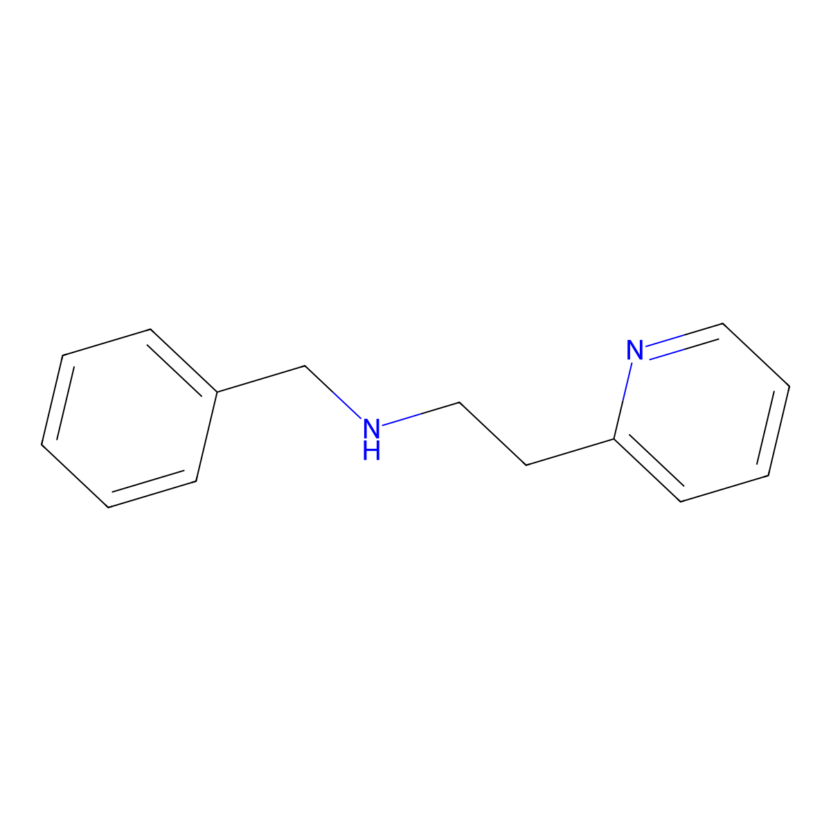 n-Benzyl-2-(pyridin-2-yl)ethanamine molecular structure, CAS 6312-25-0