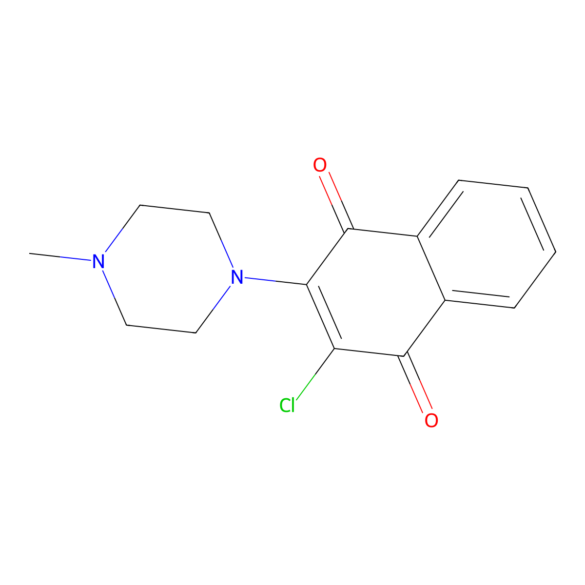 2-Chloro-3-(4-methylpiperazin-1-yl)naphthalene-1,4-dione molecular structure, CAS 6312-48-7