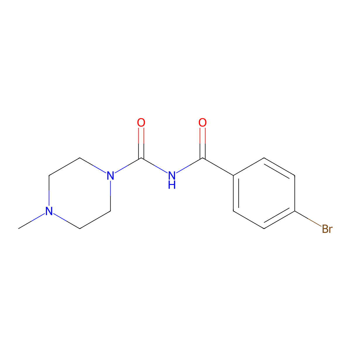 n-(4-Bromobenzoyl)-4-methylpiperazine-1-carboxamide molecular structure, CAS 6312-50-1