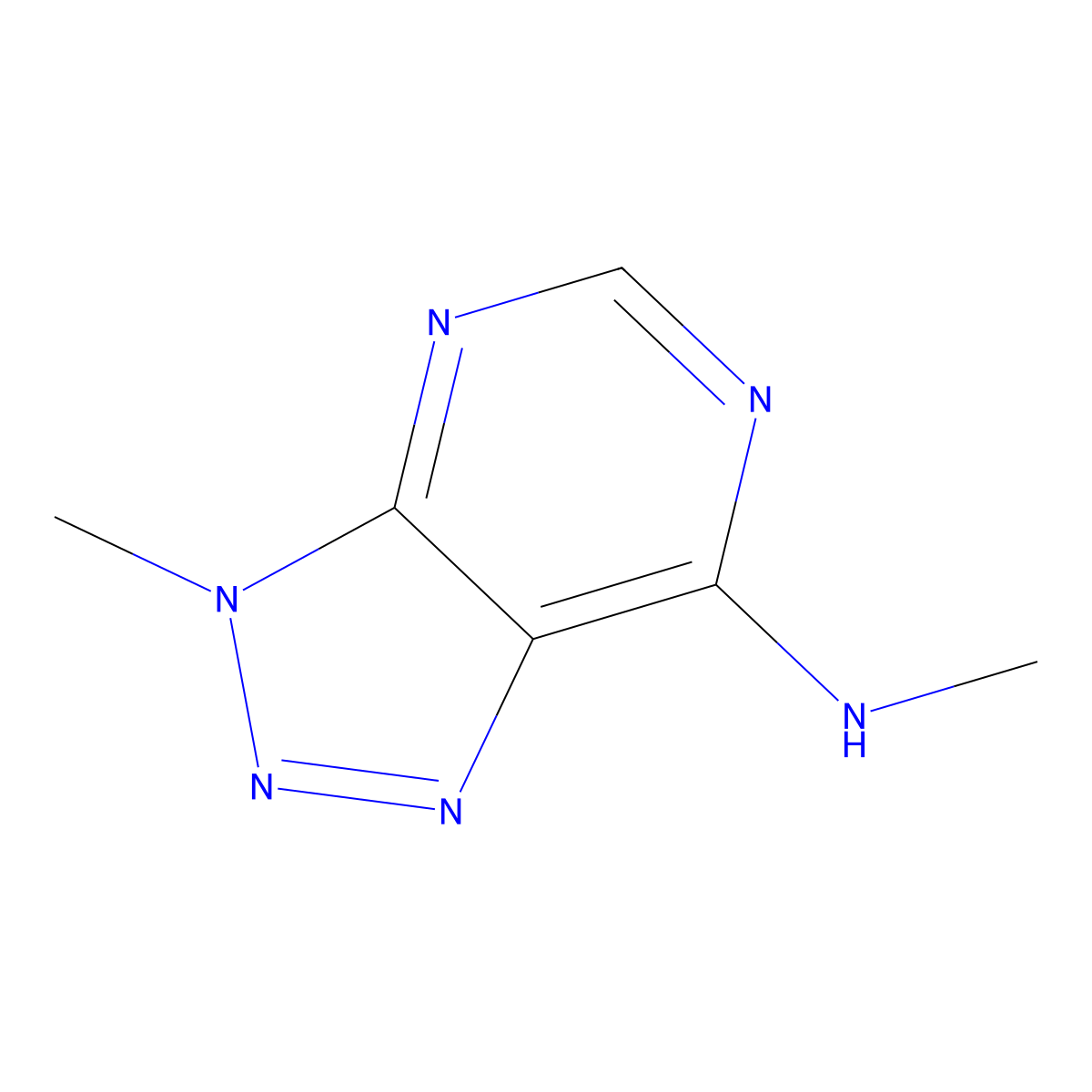 3-Methyl-7-(methylamino)-3H-v-triazolo(4,5-d)pyrimidine molecular structure, CAS 6312-60-3