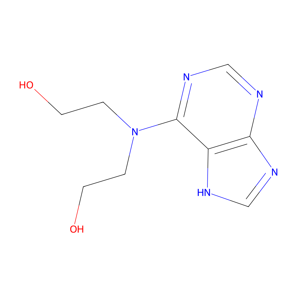 2-[(2-hydroxyethyl)(9H-purin-6-yl)amino]ethan-1-ol molecular structure, CAS 6312-66-9