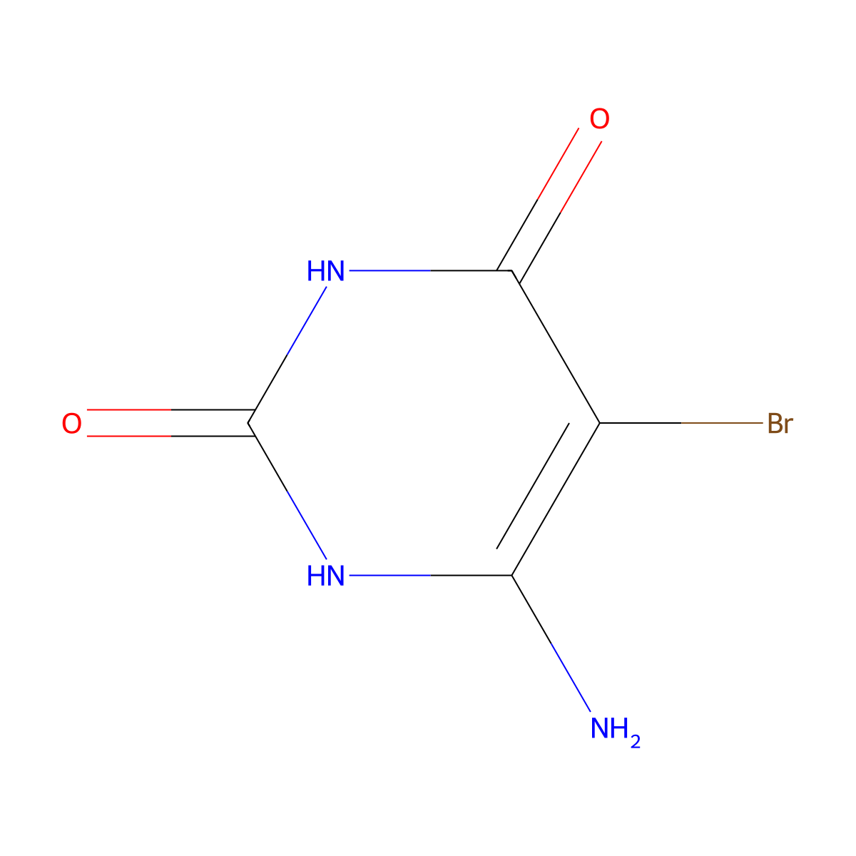 6-Amino-5-bromo-2,4(1H,3H)-pyrimidinedione molecular structure, CAS 6312-73-8